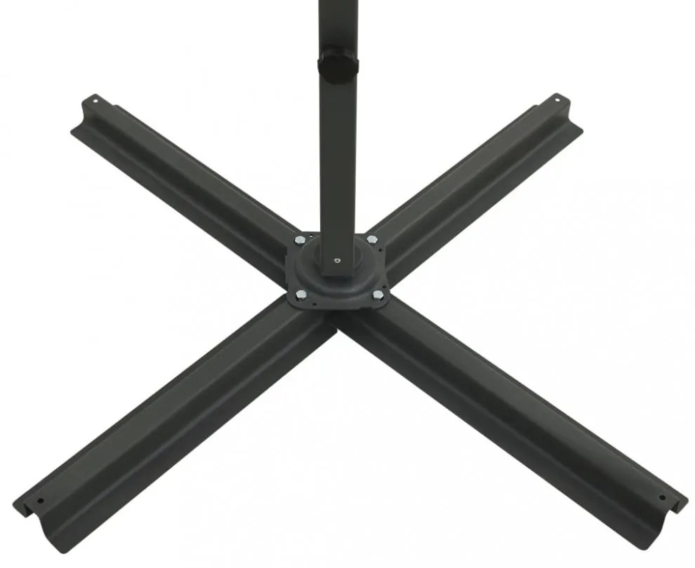 zöld konzolos napernyő rúddal és LED-fényekkel 250 cm