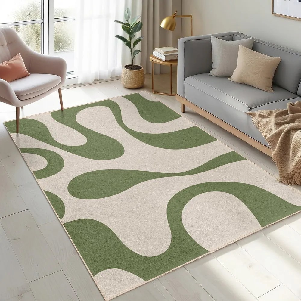 Zöld mosható futószőnyeg 80x200 cm Matcha Latte – Mila Home