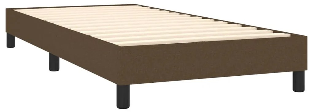 sötétbarna szövet rugós ágy matraccal 100 x 200 cm
