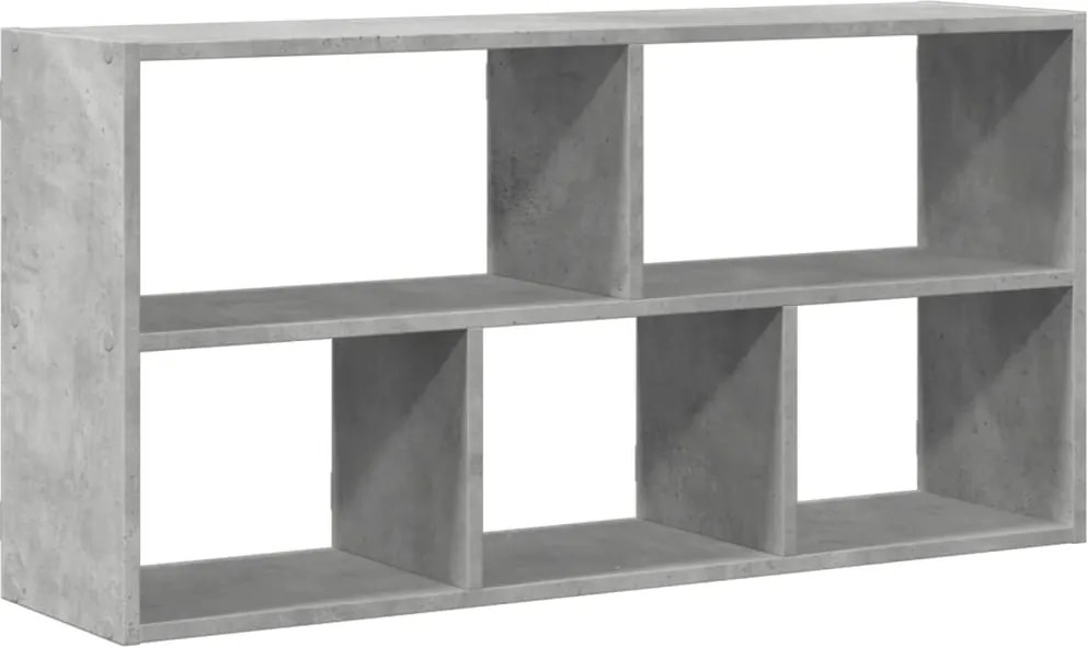 vidaXL betonszürke szerelt fa fali polc 100 x 25 x 50 cm