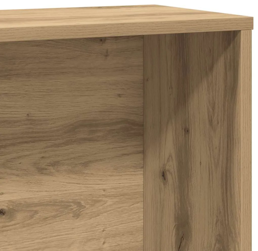 kézműves tölgy színű szerelt fa könyvespolc 60x24x120 cm