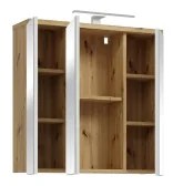 Tükrös fali fürdőszobaszekrény VENOM fehér/artisan tölgy