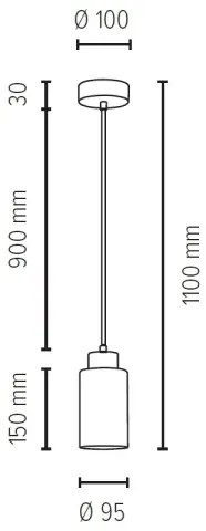 Spot-Light 1720174 - BOSCO 1xE27/60W/230V függeszték kábellel
