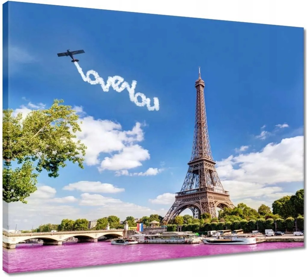 Vászonkép 50x40 Eiffel-torony I love You