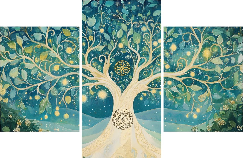 Kép – Mágikus fa spirálokkal (90x60 cm)
