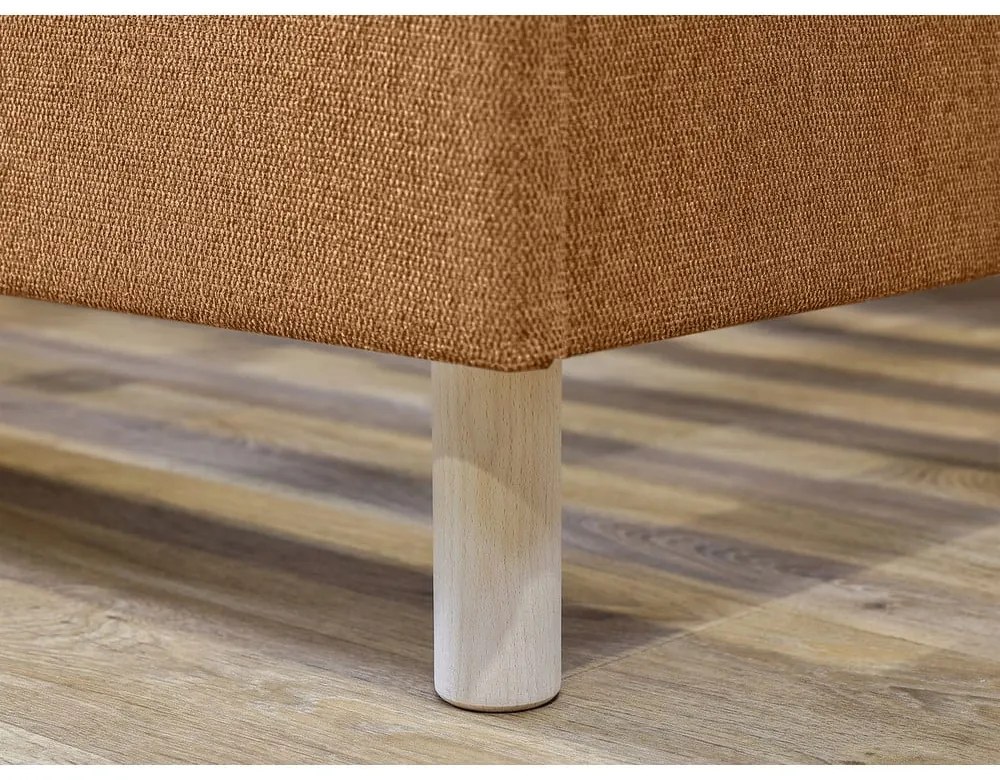 Narancssárga kárpitozott franciaágy ágyráccsal 180x200 cm Romane – Bobochic Paris