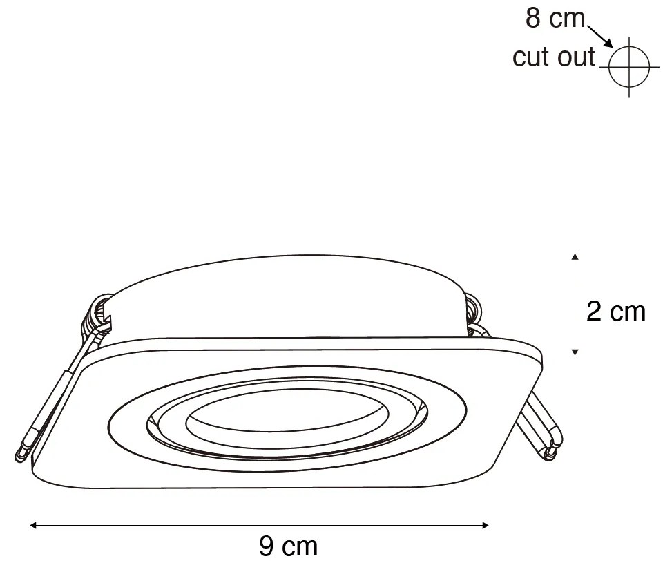6 darabos, lekerekített, süllyesztett spotlámpa szett, fehér, GU10 50mm, forgatható és dönthető, IP44 - Alberto