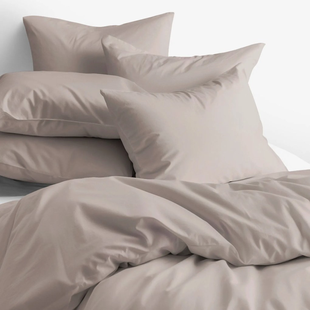 Goldea pamut ágyneműhuzat garnitúra - szürkésbarna 200 x 200 és 2db 70 x 90 cm