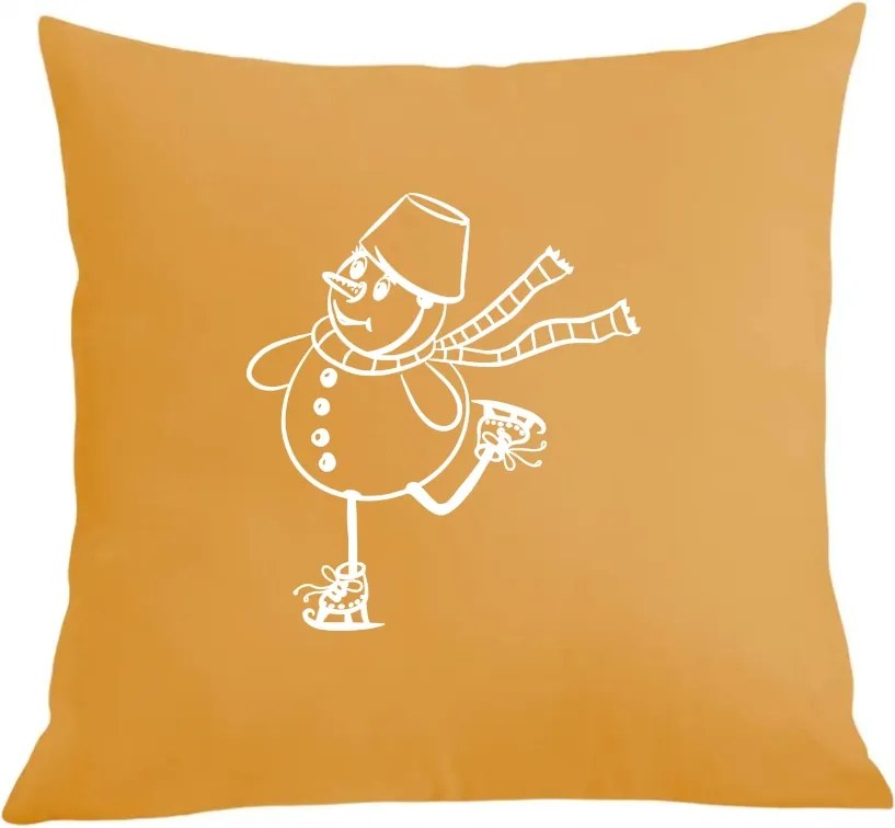 Karácsonyi párna párnahuzat vicces nyomott mintás hóember korcsolya