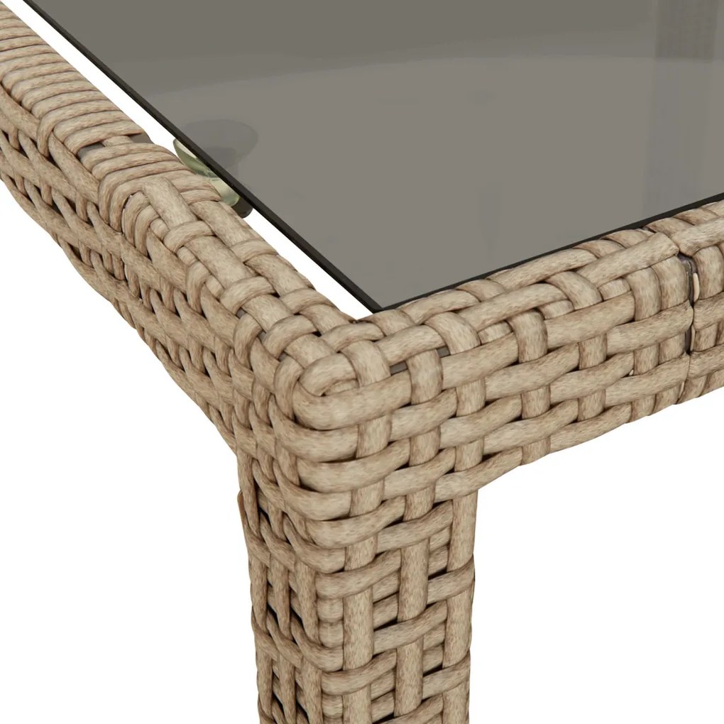 Kerti Étkezőasztal Bézs 250x100x75 cm Polirattan