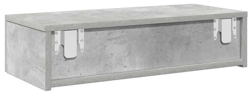 Falipolc fiókokkal betonszürke 60x26,5x15 cm műszaki fa