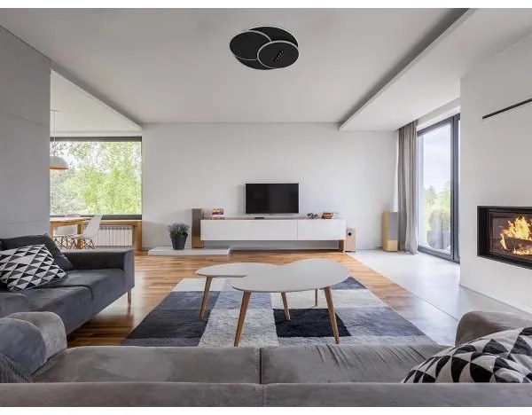 LED Dimmelhető mennyezeti lámpa LED/90W/230V 3000-6500K fekete + távirányítás