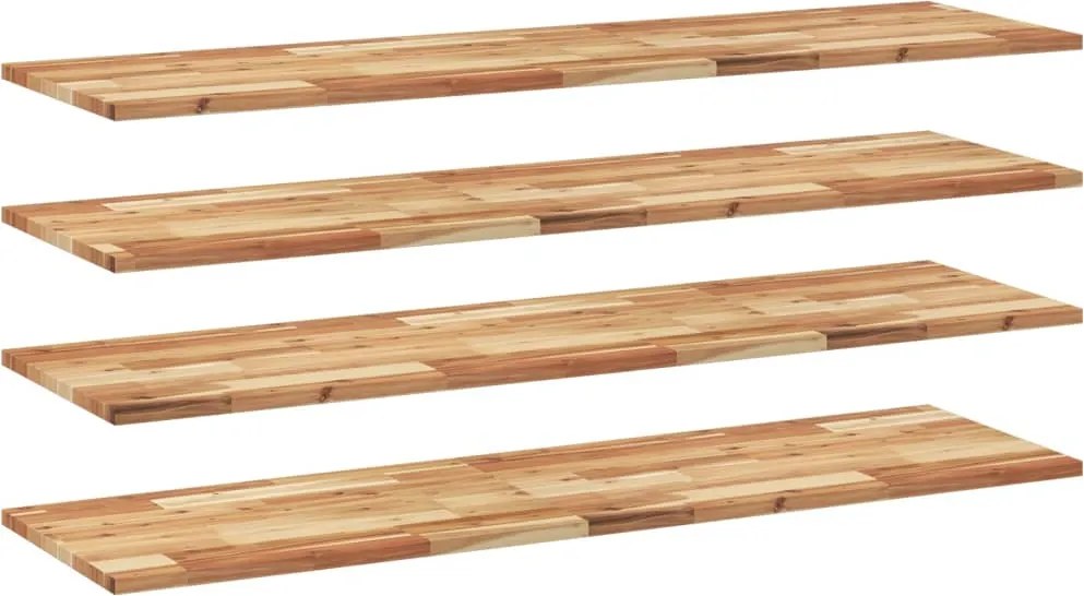 vidaXL 4 db olajbevonatú tömör akácfa függőpolc 140 x 40 x 2 cm