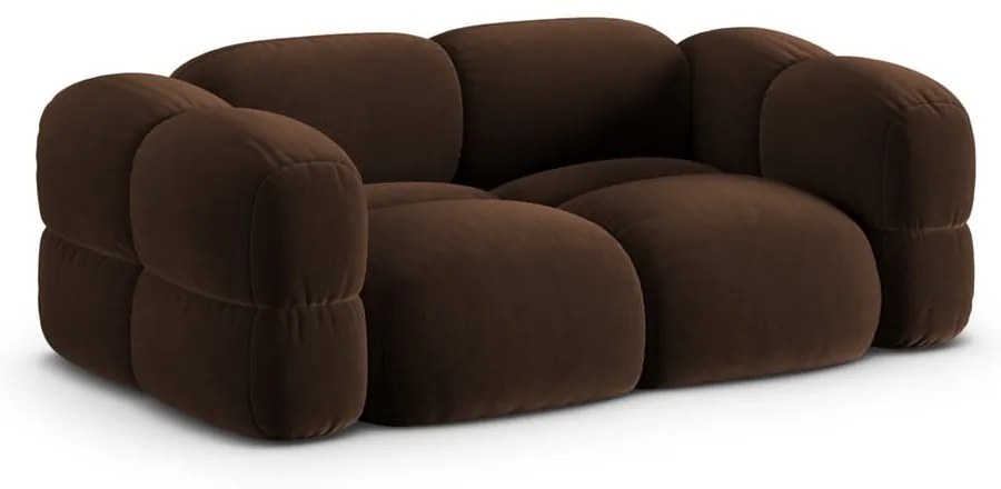 Sötétbarna bársony kanapé 210 cm Loretto – Cosmopolitan Design