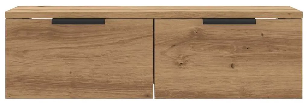 kézműves tölgy színű szerelt fa faliszekrény 60 x 30 x 20 cm