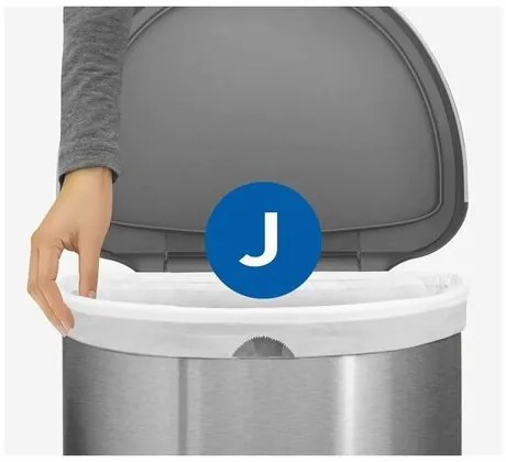 Simplehuman Félkör alakú pedálos szemetesrozsdamentes acél kerettel 45 l, fekete