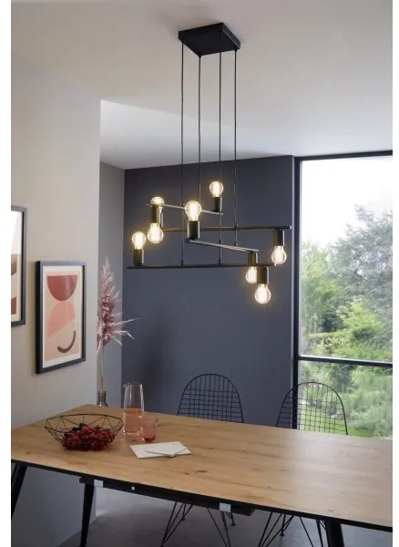 Eglo 98909 - Csillár zsinóron MEZZANA 8xE27/40W/230V