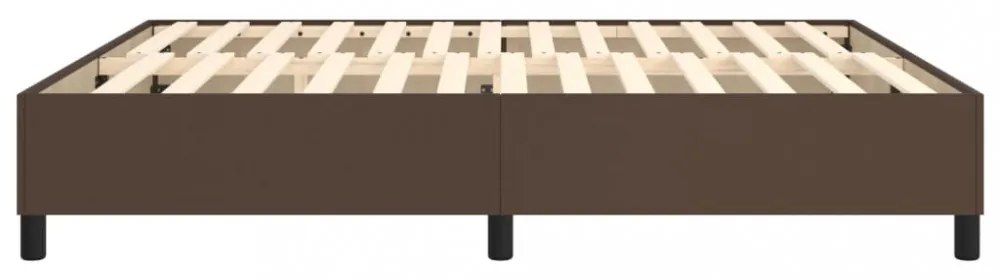 barna műbőr rugós ágykeret 160x200 cm