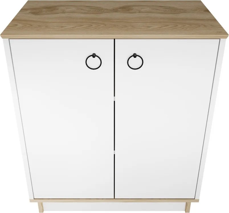Nüanse komód, tölgy-fehér, 72 cm