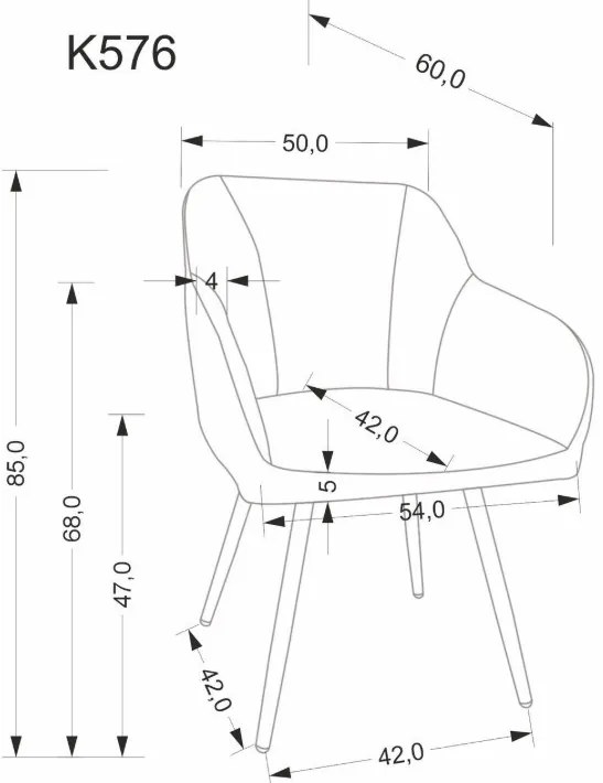 K-576 étkezőszék szürke