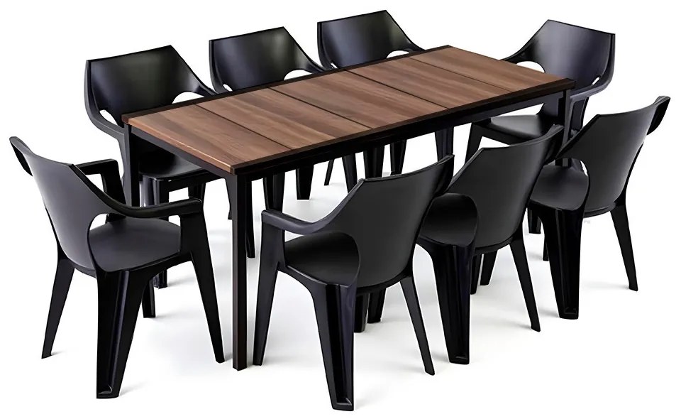 Carter Large 8+1 kerti bútor garnitúra szett dió-grafit