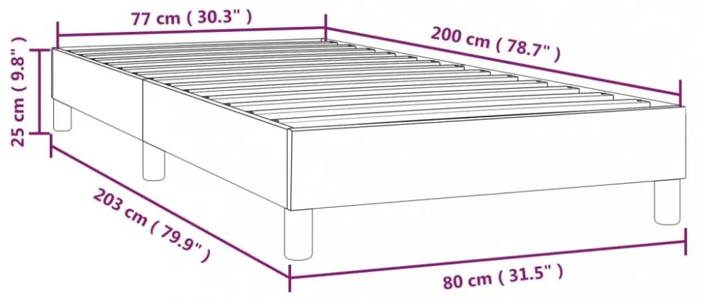 cappuccino színű műbőr ágykeret 80 x 200 cm