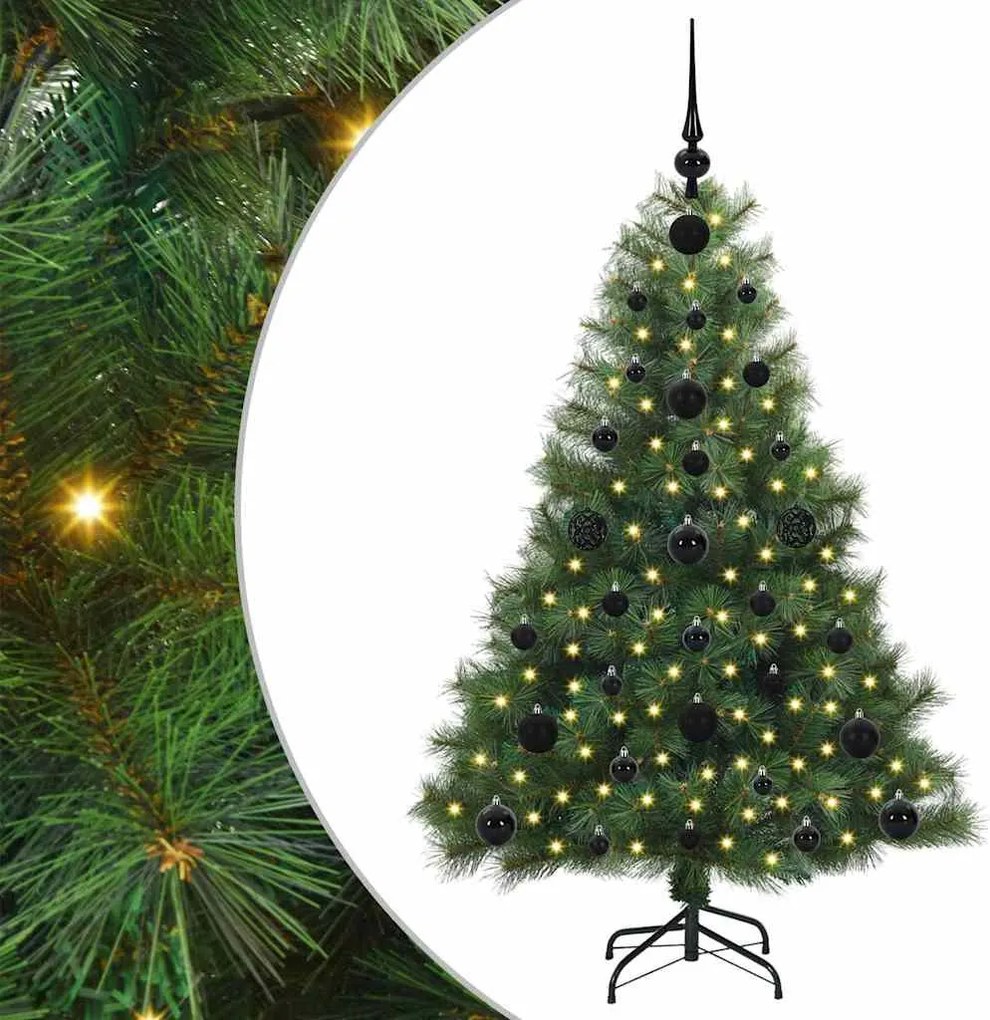 vidaXL Mű karácsonyfa 150 LED-del állvánnyal Zöld 120 cm PE és PVC