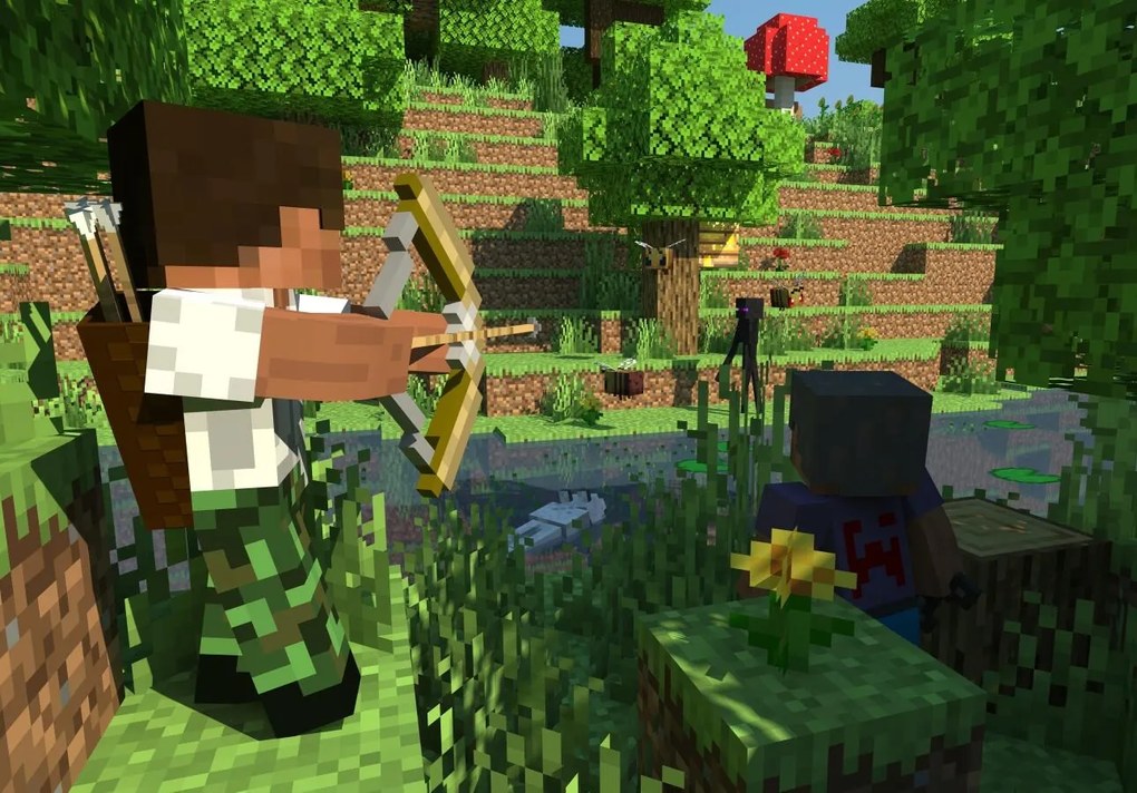 Poszter, Mojang, Minecraft, Creeer, Alex, Enderman, Zombie,