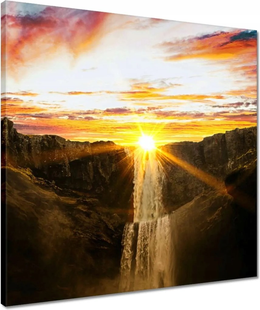 Vászonkép 50x50 Naplemente Vízesés