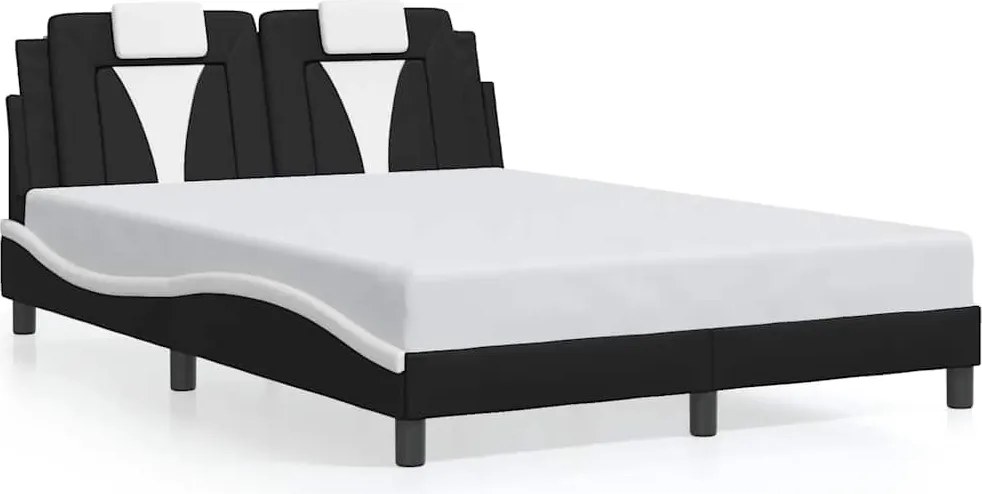vidaXL fekete és fehér műbőr ágykeret Viana matrac nélkül 120 x 200 cm