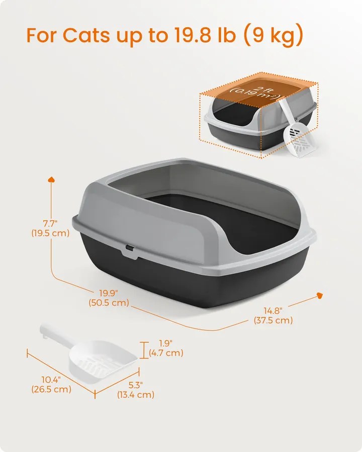 XL magas peremű macskaalmotartó tálca kiscicák és nagy macskák számára