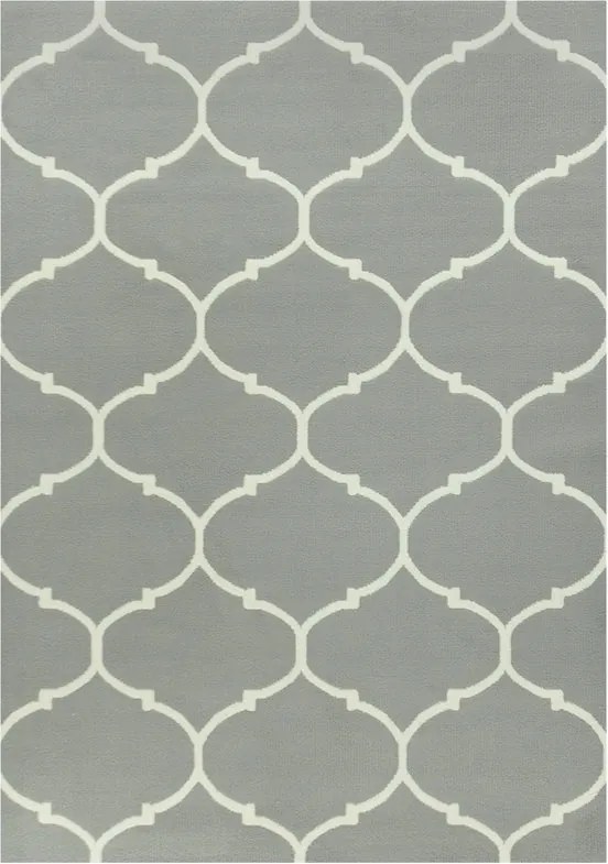 Nappali Szőnyeg Szürke Krémszínű Divatos Marokkói Lóhere Luna 120x170 cm