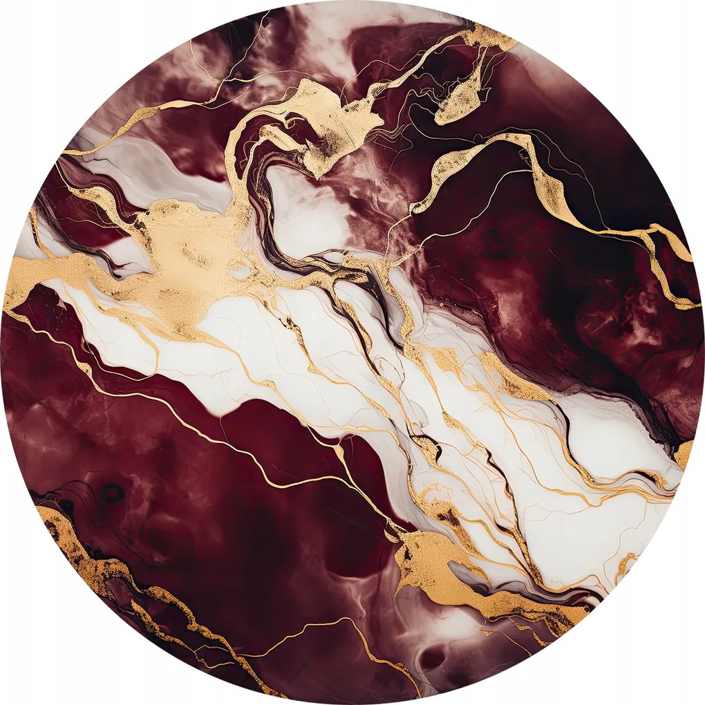 Tányéralátét x4 Bordó márvány arany mintával 2