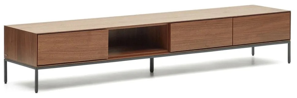 Natúr színű TV-állvány diófa dekorral 195x35 cm Vedrana – Kave Home