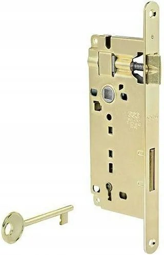 Süllyesztett kulcsos zár Patent 90/60 Homlok 22x238mm sárgaréz 1kulcs