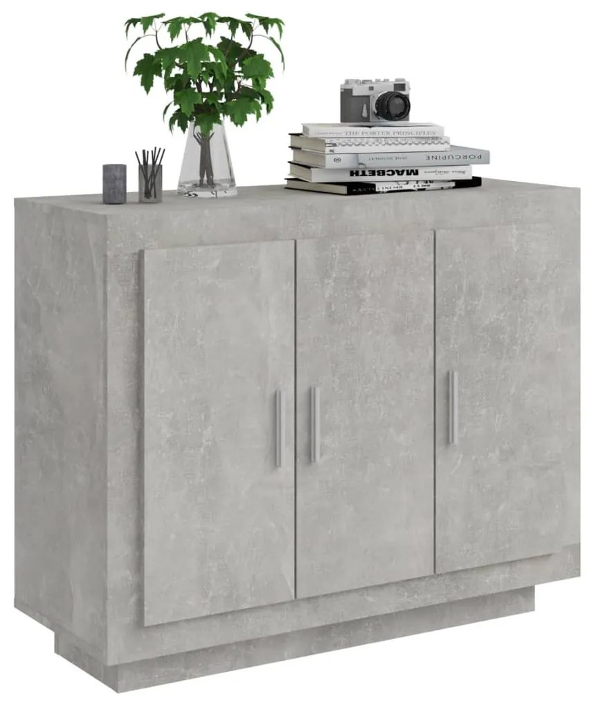Betonszürke szerelt fa tálalóasztal 92 x 35 x 75 cm