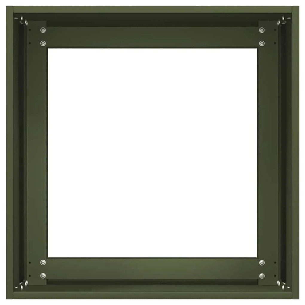 Olívazöld hidegen hengerelt acél növénytartó 40x40x40 cm