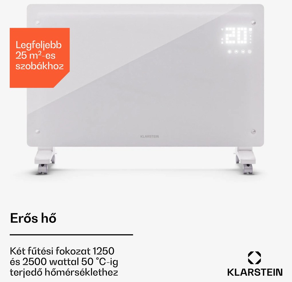 Klarstein Bornholm Smart 2500, konvektor, 2500 W, WiFi, LED, IP24