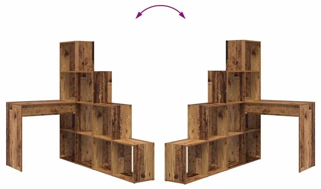 Sarokíróasztal Régi fa 101,5 x 149,5 x 149,5 cm Faanyag