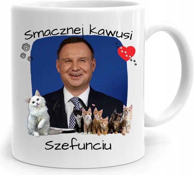 Andrzej Duda Elnök Bögre Ízletes Kávé Nyomtatott Mintával