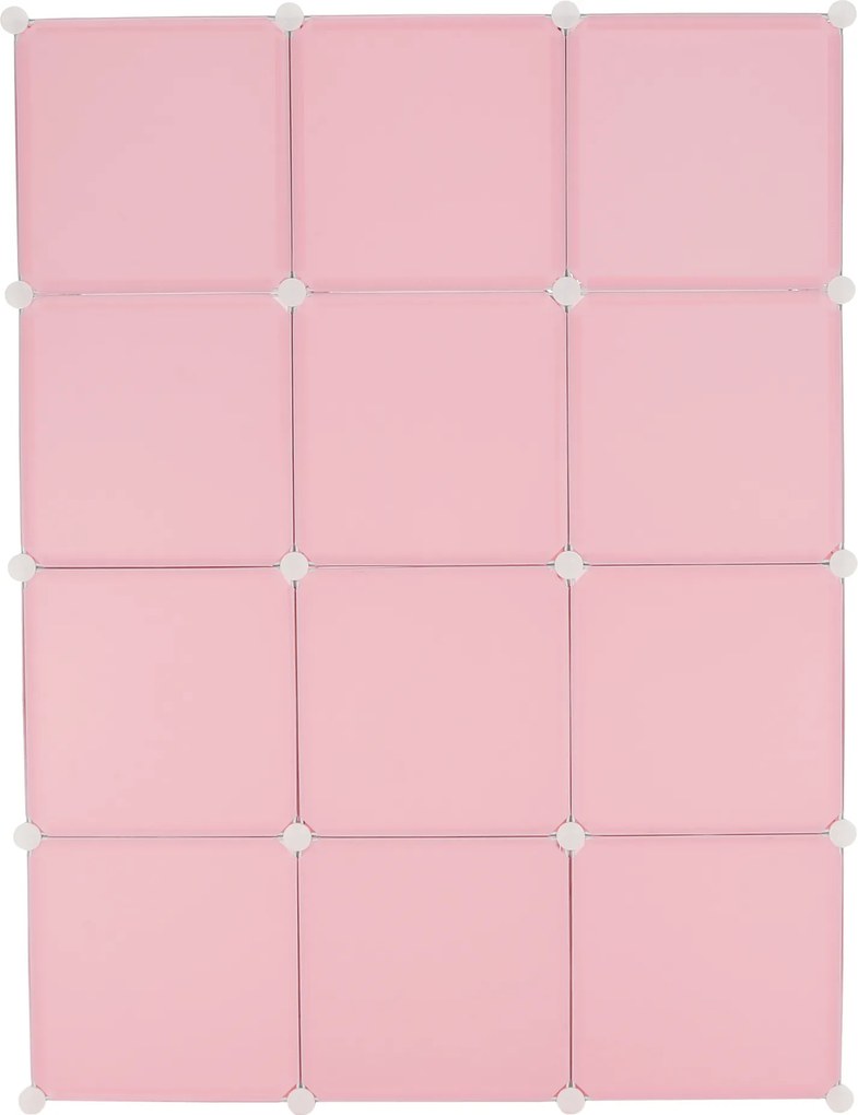 Gyerek moduláris szekrény, rózsaszín/gyerek minta, NURMI