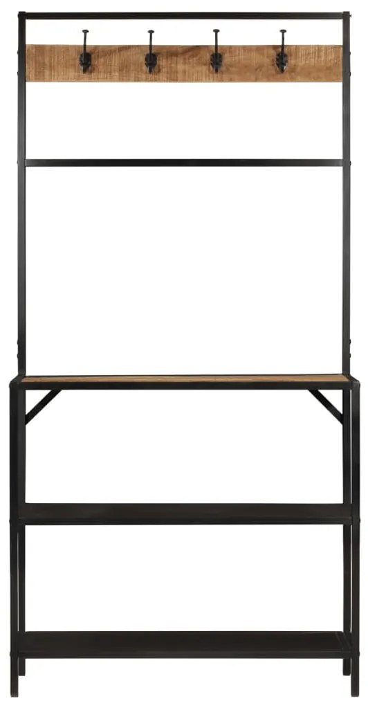 tömör mangófa és vas ruhafogas 90 x 35 x 180 cm