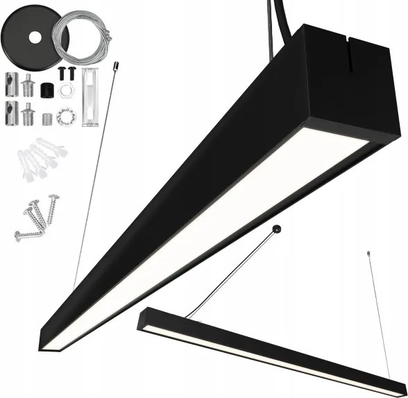 LED csillár kábeles/felületre szerelhető LED/44W/230V 4000K 120 cm fekete