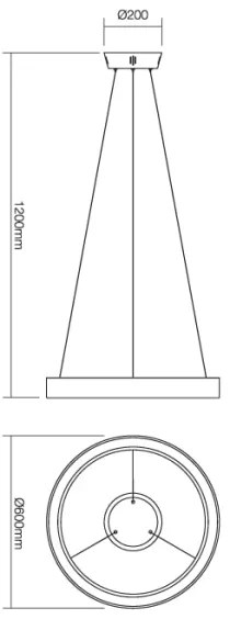 Redo 01-672 - LED Csillár zsinóron LOOP LED/48W/230V átm. 60 cm fehér