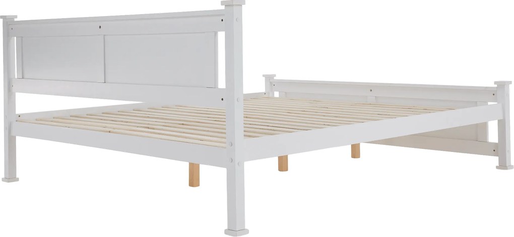 Ágy ágyráccsal, fenyő/fehér, 160x200 LUCAS NEW