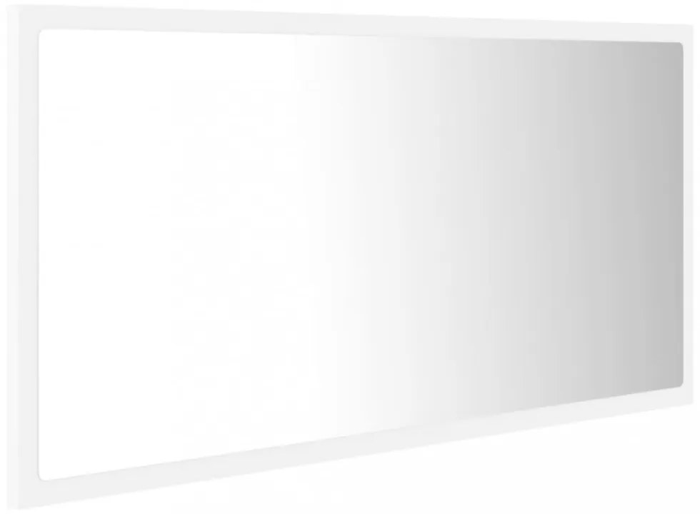 fehér akril LED-es fürdőszobai tükör 90 x 8,5 x 37 cm