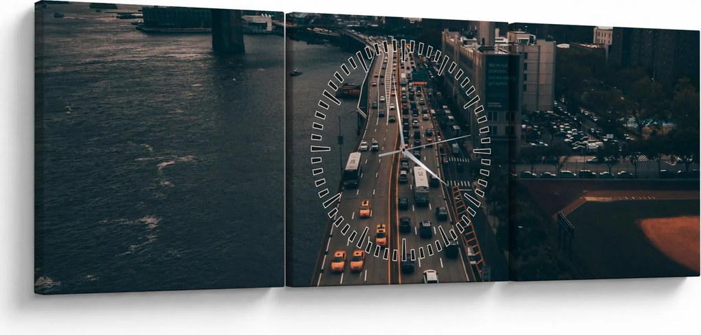Manhattan képe (órával) (90x30 cm)