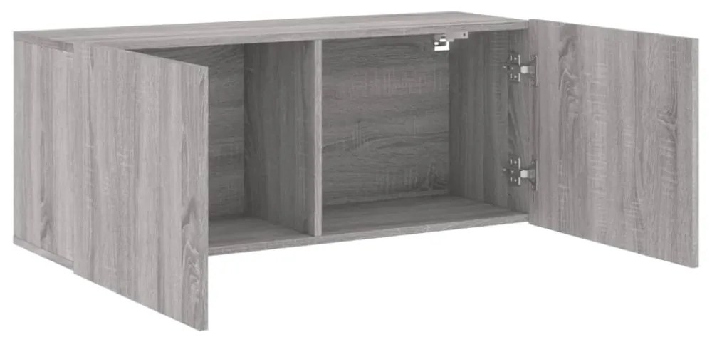 szürke sonoma színű falra szerelhető TV-szekrény 100x30x41 cm