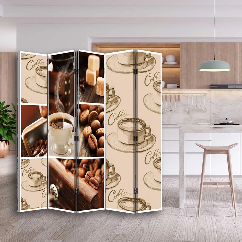 Gario Paraván Kávé variációk Méret: 180 x 170 cm, Kivitelezés: Parafa paraván