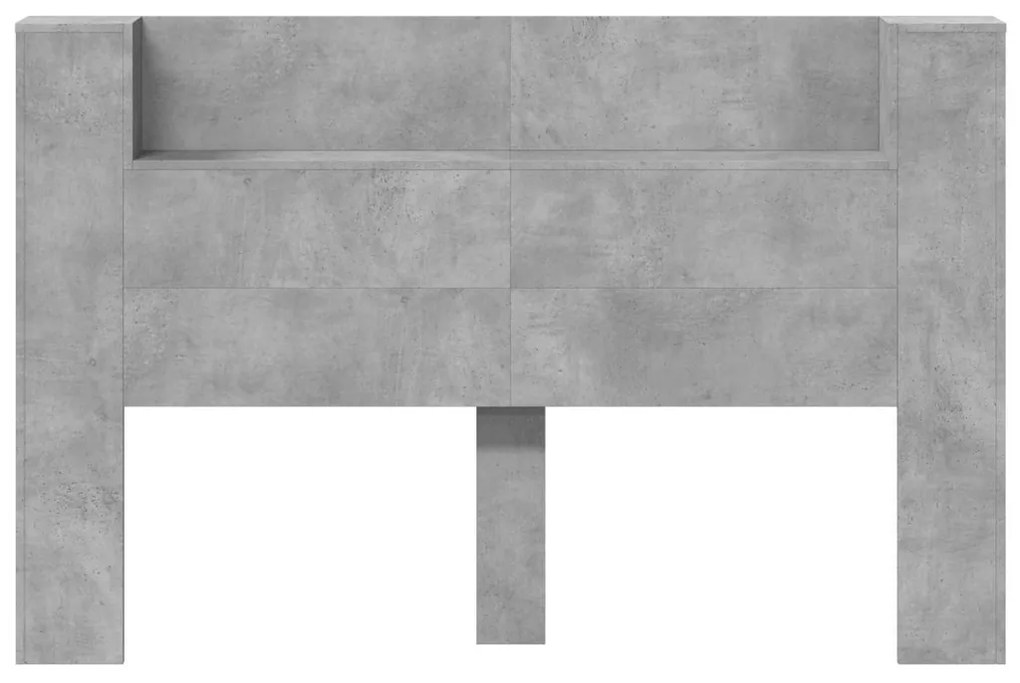 Fejtámla polcokkal Beton Szürke 160 x 16,5 x 103,5 cm Faanyag